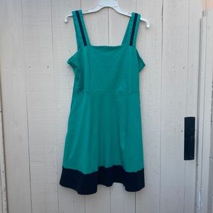 New York & Company Green with Black Accents Dress